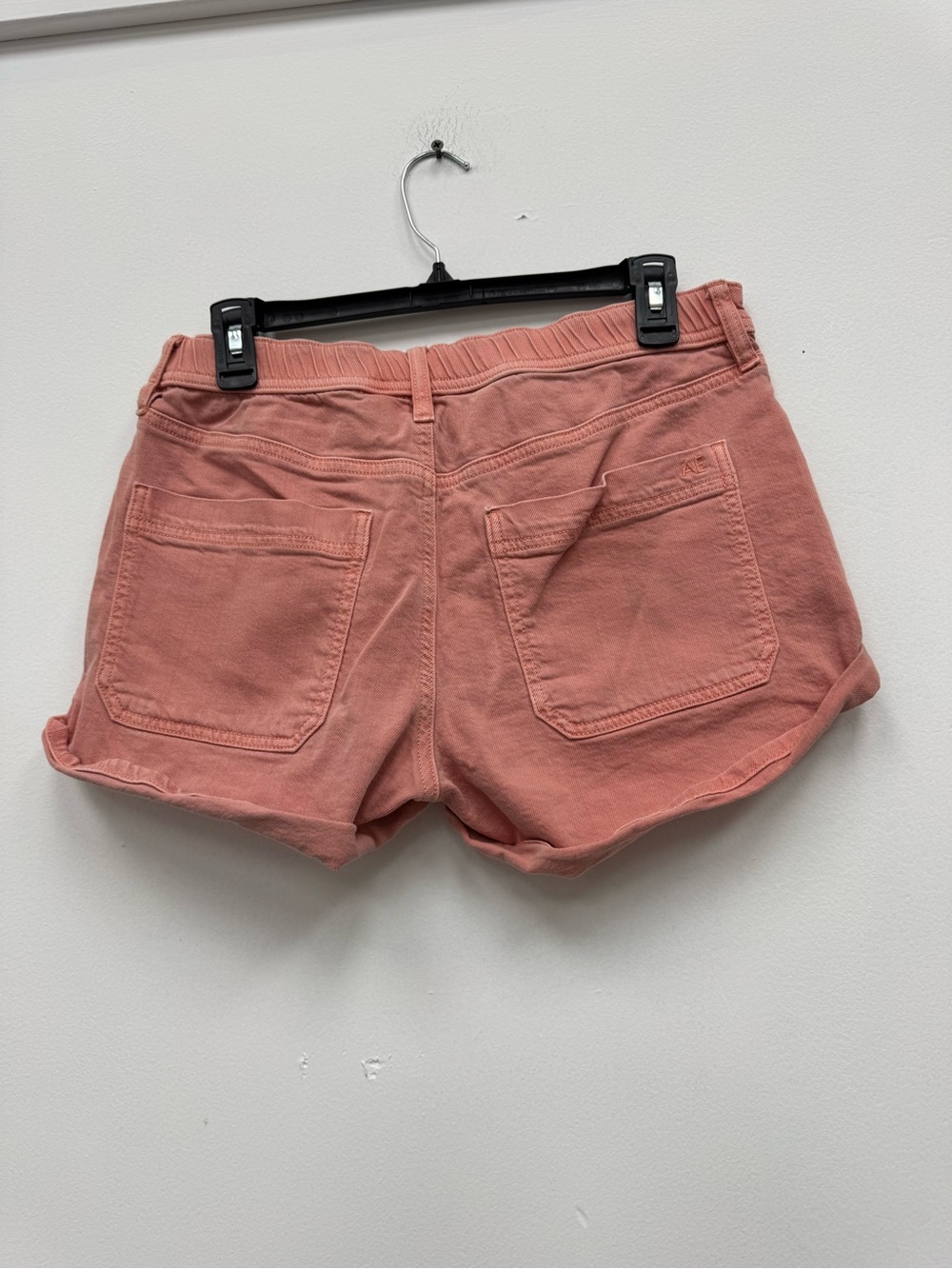American Eagle Outfitters Coral Pink Rolled Hem Jean Shorts - Picture 3 of 5
